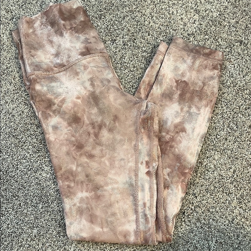 Lululemon align tan shimmery leggings size 4